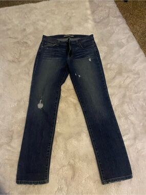 Joe's Jeans Women's Straight Leg Dark Indigo with Light Distress